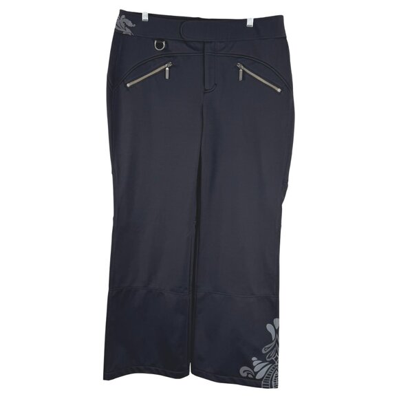 Athleta Ski Snowboard Pants Size 16 Black Nylon Snow Fleece Lined‎ PT-2456 - Picture 1 of 13